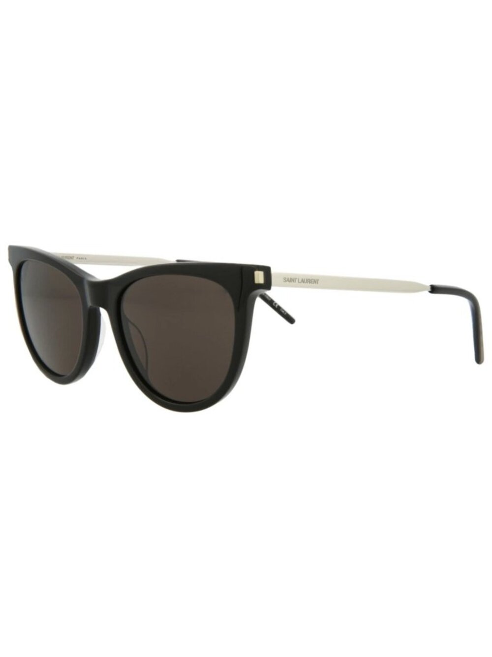 New Saint Laurent Women's Sunglasses Cat Eye Acetate Frame Black Silver Black
